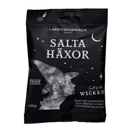 Lakritsfabriken Salta Häxor Wicked - extra starkes Salz-Lakritz, vegan (100g)